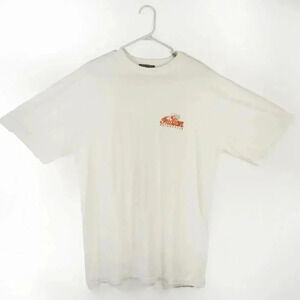 Vintage 80s Indian Motorcycles Biker White Short Sleeve Shirt